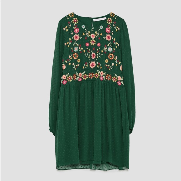 NWT Zara Embroidered Dress - Picture 3 of 8